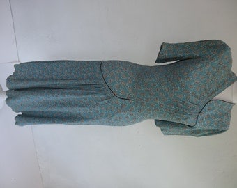 1940's Dress. Persian Turquoise.