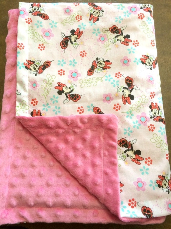 MINKY baby toddler BLANKET MINNIE mouse by KrazyKraftingChick