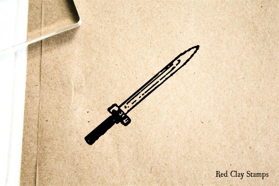 Bayonet Rubber Stamp 2 x 2 inches