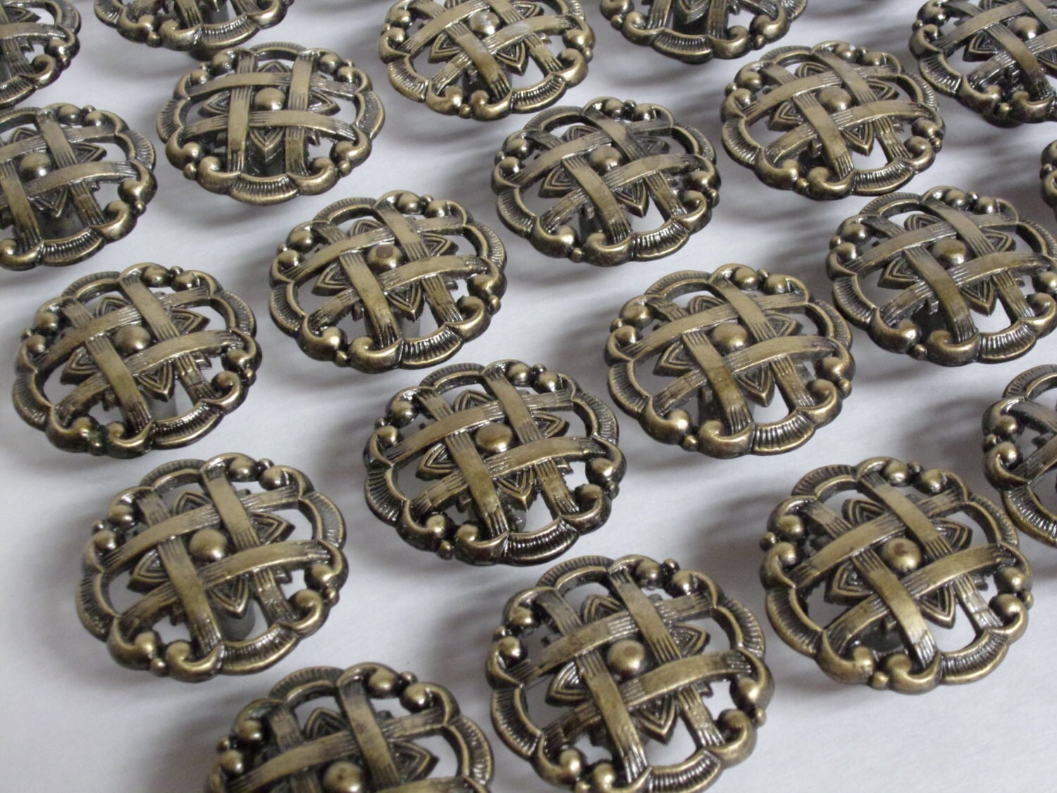 Vintage Basketweave Metal Knobs Handles Pulls Furniture