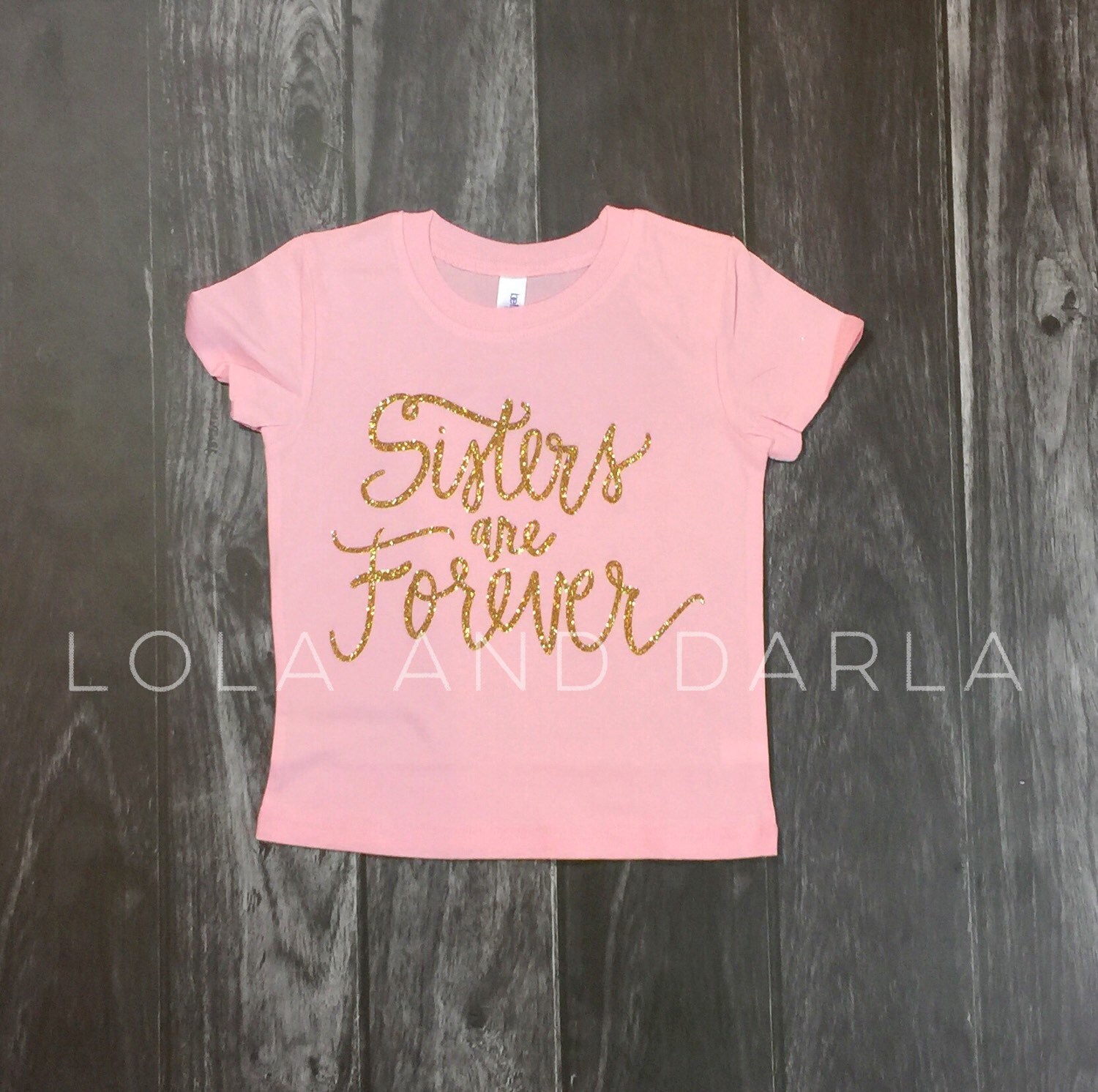 Sisters are forever gold glitter sparkle toddler by LolaandDarla