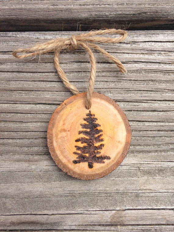 Items Similar To Pine Tree Wood Burned Ornament On Etsy