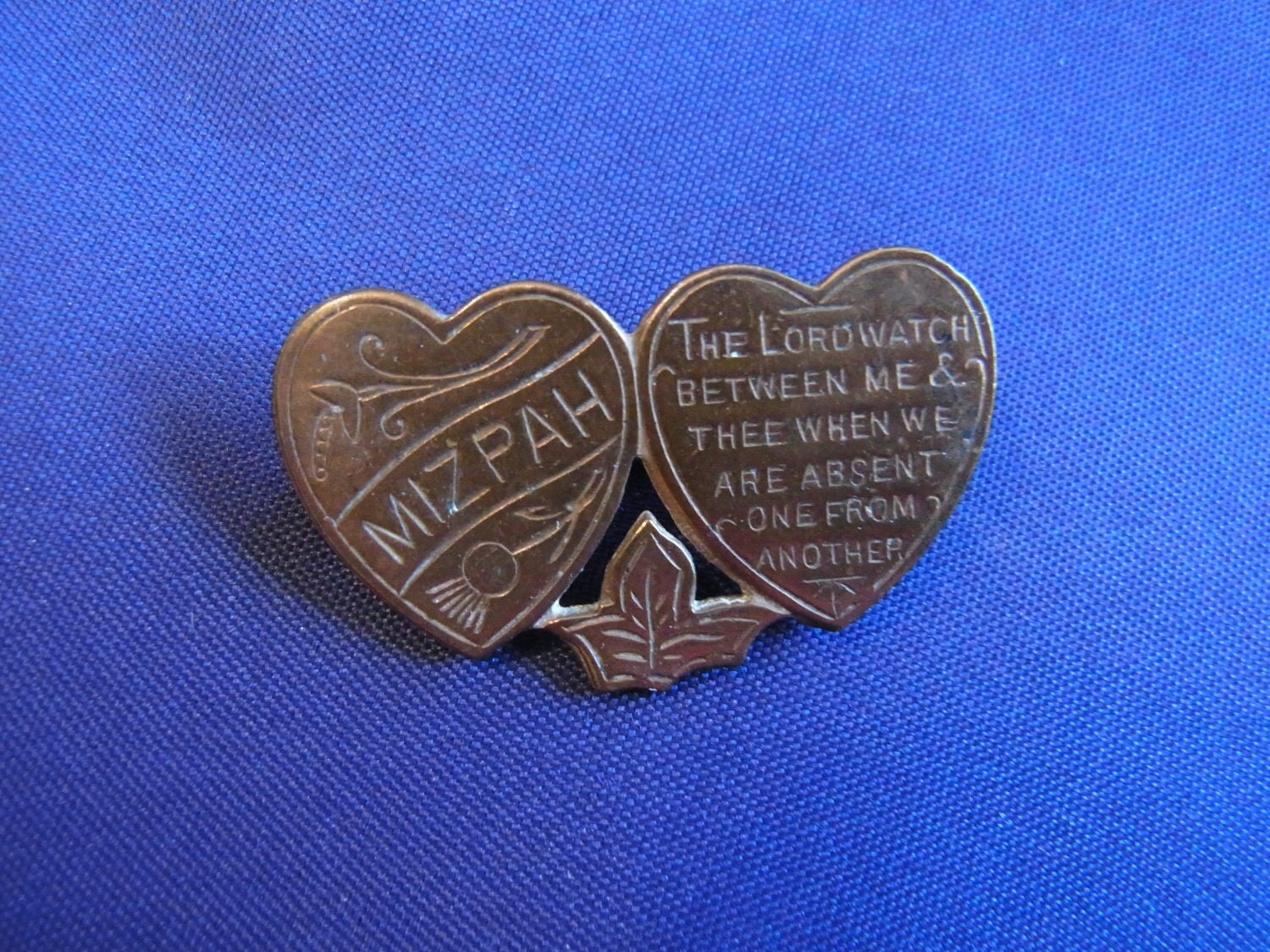 Victorian Mizpah Brooch Antique Mizpah Brass Antique Mizpah Victorian