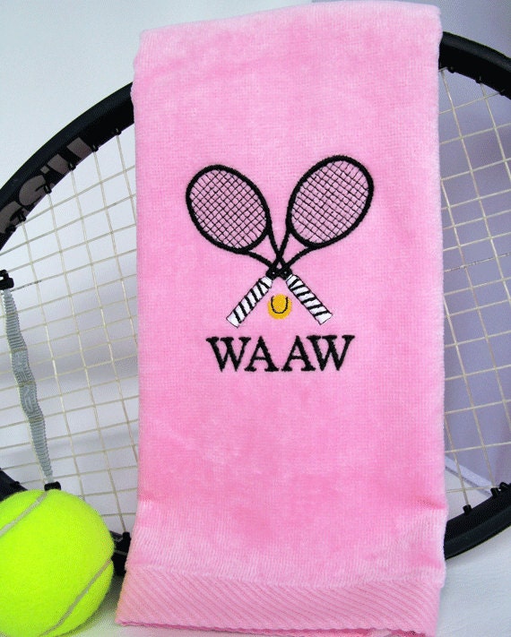 Pink Tennis Towel Tennis Towel Tennis Gift by TennisGiftsToGo