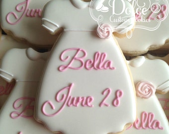 Baptism Christening Gown Baby Blessing Communion Confirmation Baby Shower Cookies