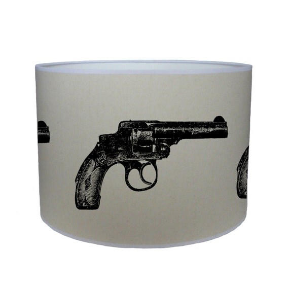Vintage gun shade/ lamp shade/ ceiling shade/ drum lampshade/