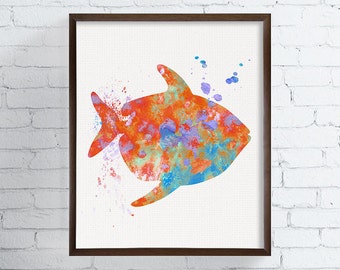 Watercolor Fish Art, Fish Art Print, Fish Painting, Moonfish, Opah, Coastal Wall Decor, Beach Art Print, Nautical Wall Art, Bathroom Decor