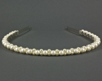 Pearl Wedding Headband | Bridal Tiara Headband | Pearl Bridal Headband | Pearl Bridal Hairpiece | Wedding Tiara | Pearl Wedding Hairband