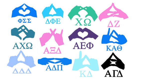 Sorority Hand Symbol Sticker by JDMonogram on Etsy