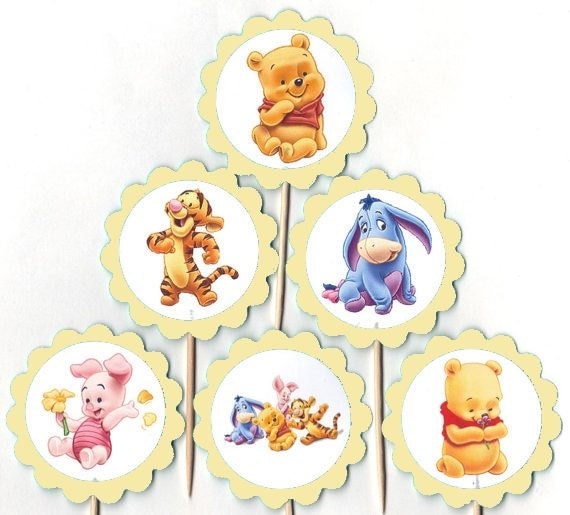 Items similar to Baby Winnie the Pooh and friends Cupcake Items similar to Baby Winnie the Pooh and friends Cupcake