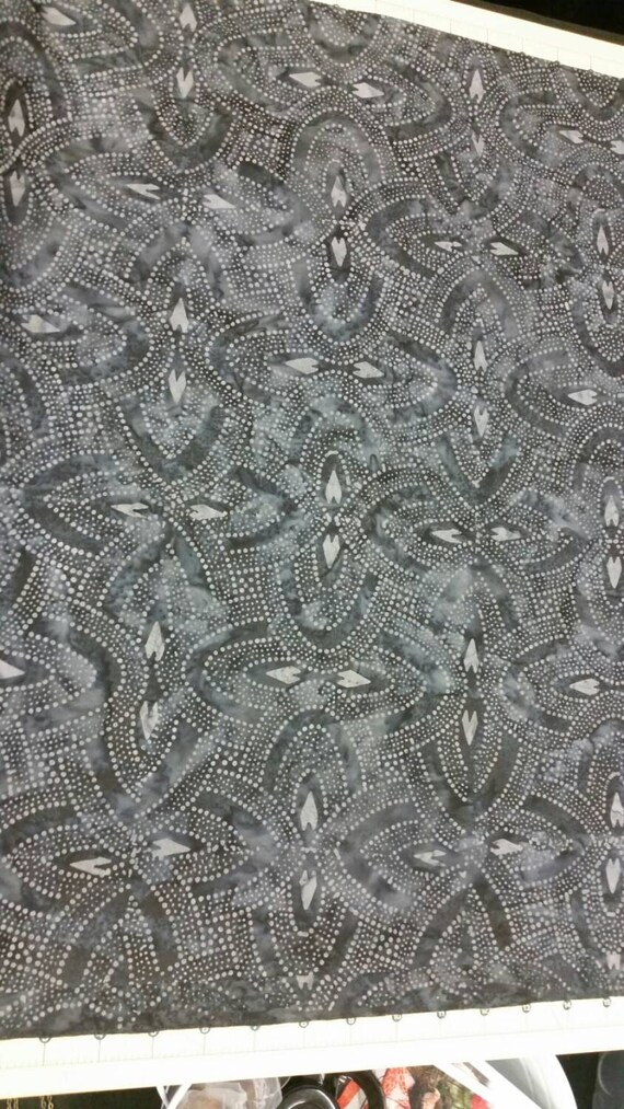 Geo Design Gray and Black BatikBeautiful Quilt Fabric