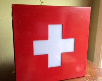 On Hold--Vintage, Ornamental Red Cross Light. Works!