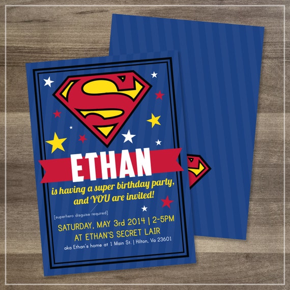 Superman Birthday Party Invitations 2