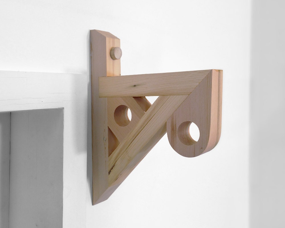 Single Shelf Holding Bracket with Dual Rod Support For Curtain