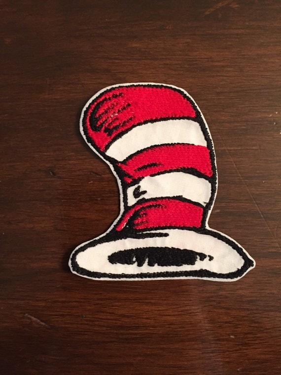 Items similar to Cat In The Hat Hat Iron On Patch on Etsy