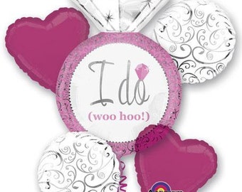 Bride Balloon Bouquet, Bridal Shower Balloons, Bachelorette Party Balloons, I Do Balloons, I Do Woo Hoo Balloons