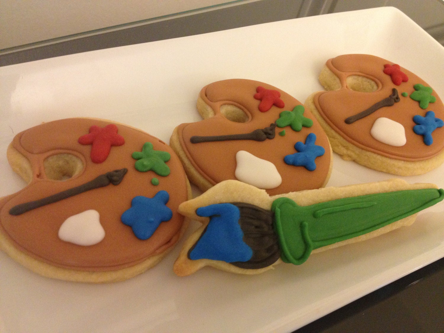 Paint Palette and Paint Brush Cookies