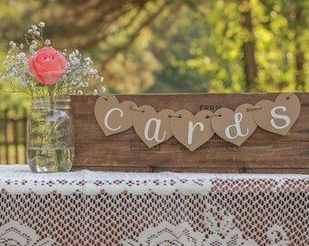 Cards Banner- Cards Sign- Rustic Wedding- Shabby Chic Wedding- Reception Sign