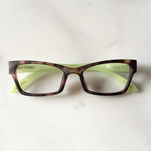 Women's cateye tortoise and green reading glasses by LookEyewear