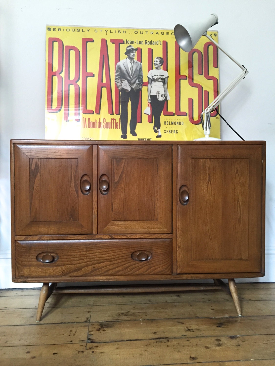 Vintage Retro 1970s Ercol Sideboard Cupboard Windsor Range Mid Century