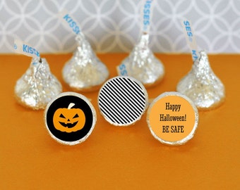 Chocolate Kisses-Hershey® Kiss Labels - Personalized Hershey's® Kisses Halloween Party Favors - Candy Kiss Labels - 108 custom stickers trio
