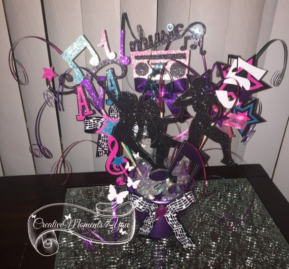 Girl Hip Hop\ Dance Birthday Table Centerpiece by CreativeMoments4You Catch My Party