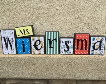 Teacher's Name blocks - Snoopy and Gang