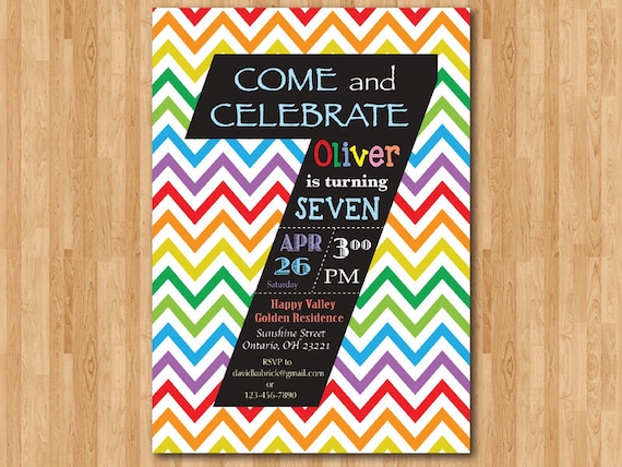 7Th Birthday Invitation Card Printable 4