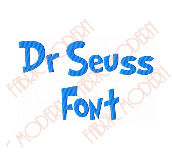 Dr SEUSS FONT Embroidery Font Design two sizes by FabricModern