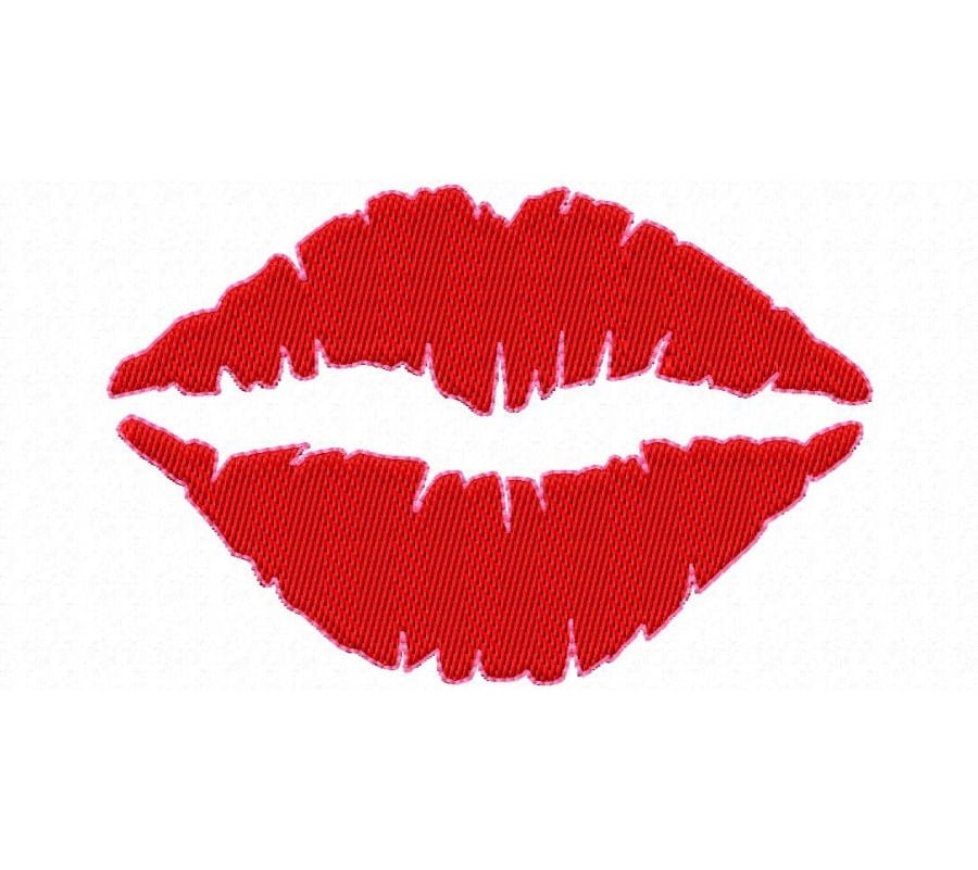 KISSING LIPS Machine Embroidery Design female lips by FabricModern