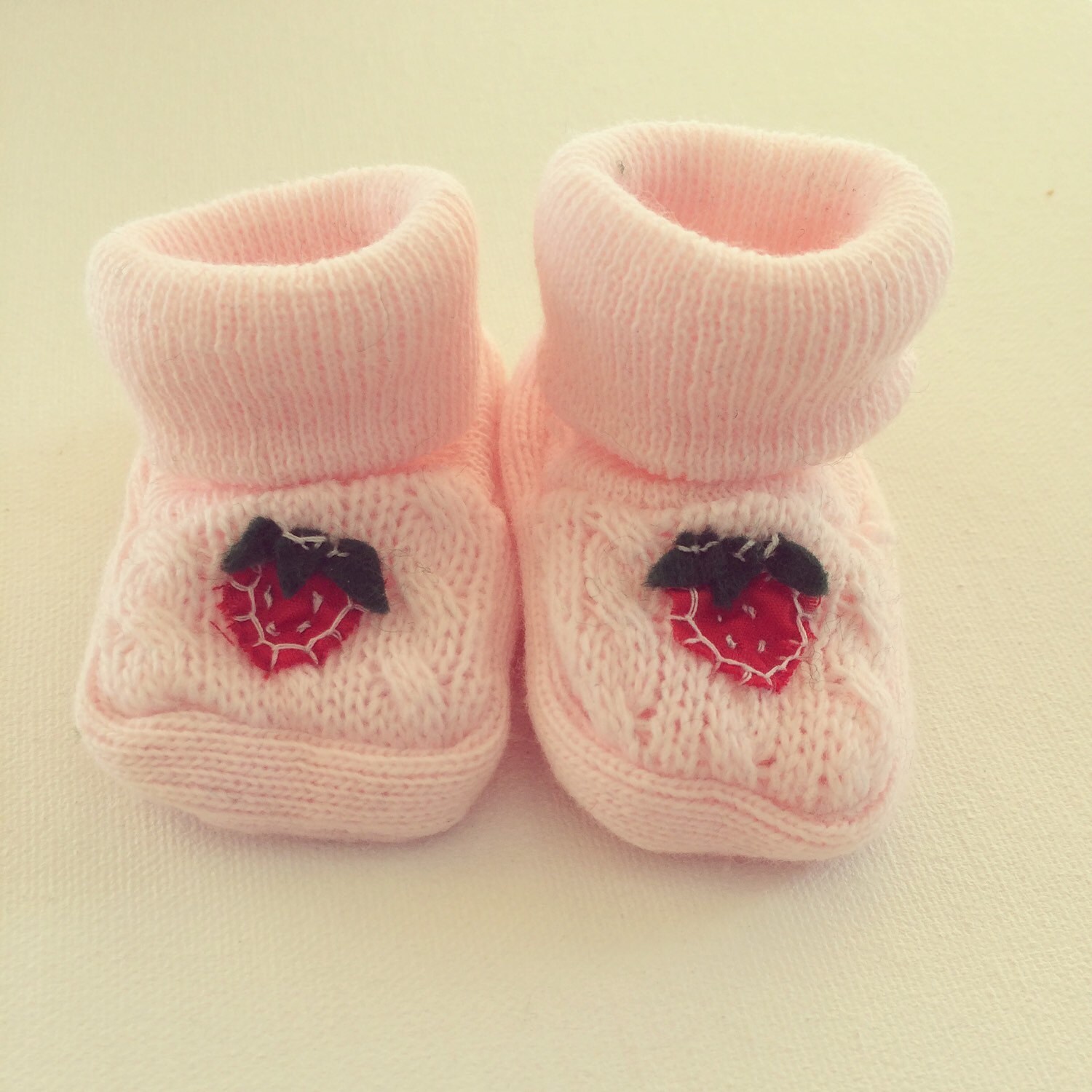 IMMEDIATE SHIPPING Strawberries Newborn Baby Booties