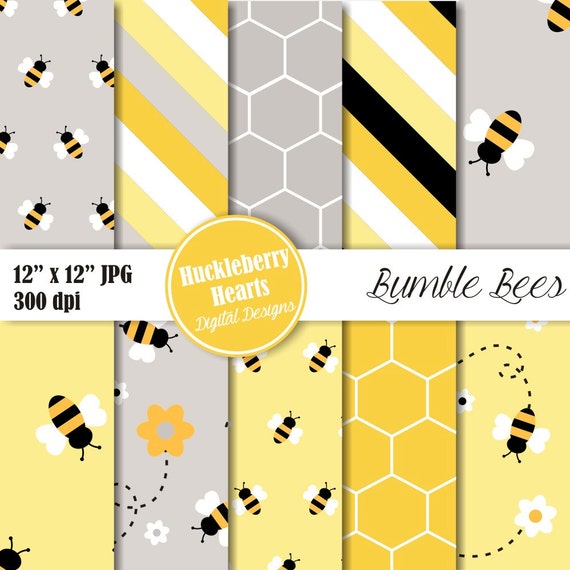 Download Bumble Bee Digital Paper Bee Paper Bumble Bees Scrapbook