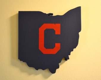 Cleveland Indians Wall Art (Blue with Red C)