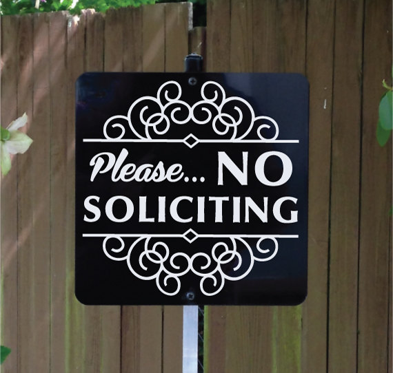 Please NO SOLICITING Yard Sign with Yard Stake. Stop