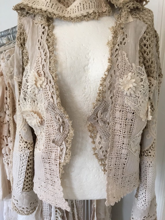 handmade elven victorian one of a kind RAW knit handmade