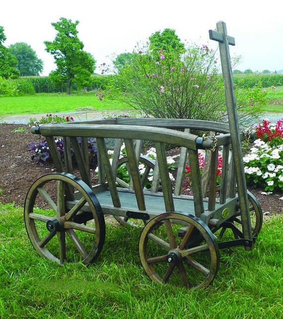 Amish Handcrafted Wooden Wagon with Optional Planter