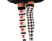 Queen of Hearts stocking, Alice  Stocking , Thigh High Stocking, Queen of heart Stocking, Queen of heart leg Warmers, Alice legging