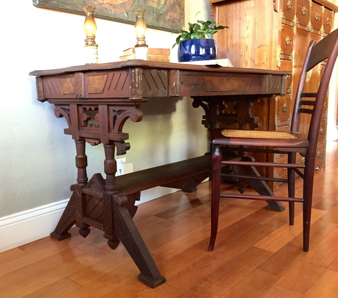 Antique Solid Wood Table / Writing Desk