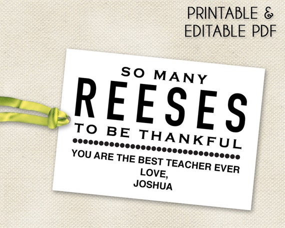 Reese's Thank You Tags So Many Reeses to be