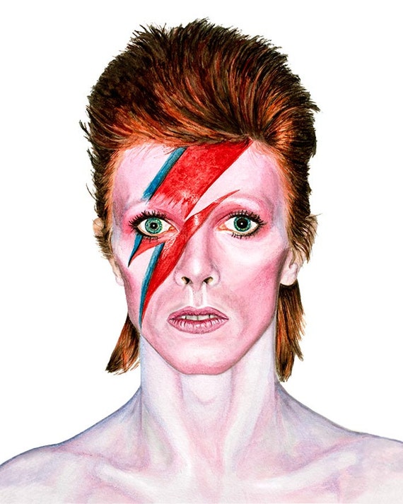 David Bowie Watercolor Illustration Painting by AlbrightArtStudio