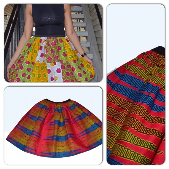 Ankara Skater Skirt African Print Skirt Kitenge Skirt by Nopoku