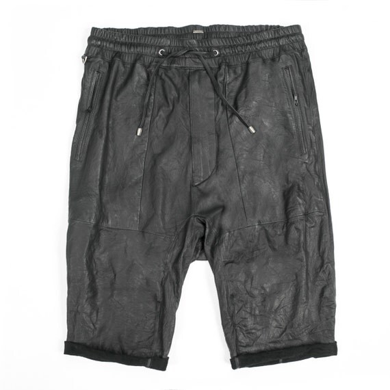 BOXER LEATHER SHORTS Men's Black Leather by HeathenClothing