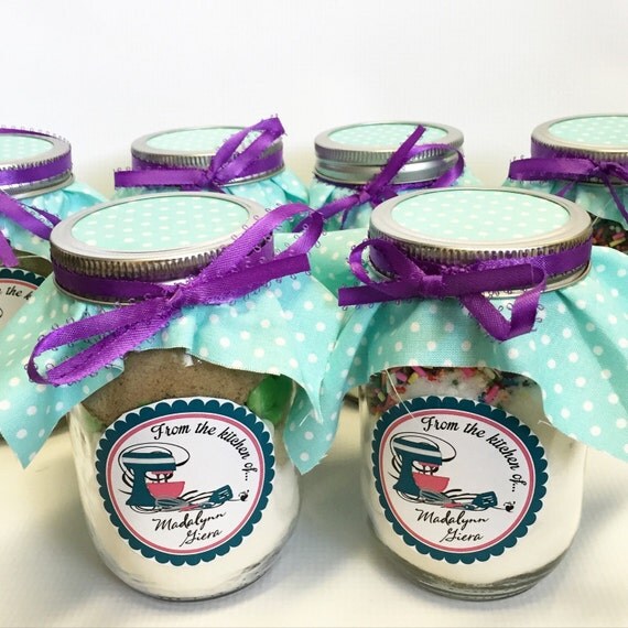 Pint size mason jar cookie mix baking cooking theme party