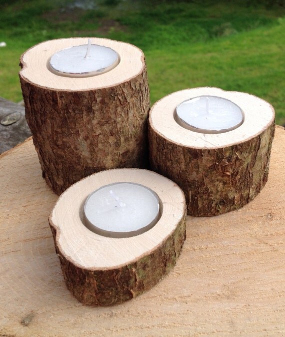 Set of 3 Rustic Tea light holders.