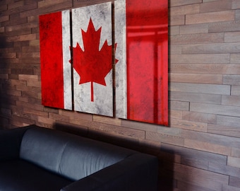  Canadian  rustic flag Etsy