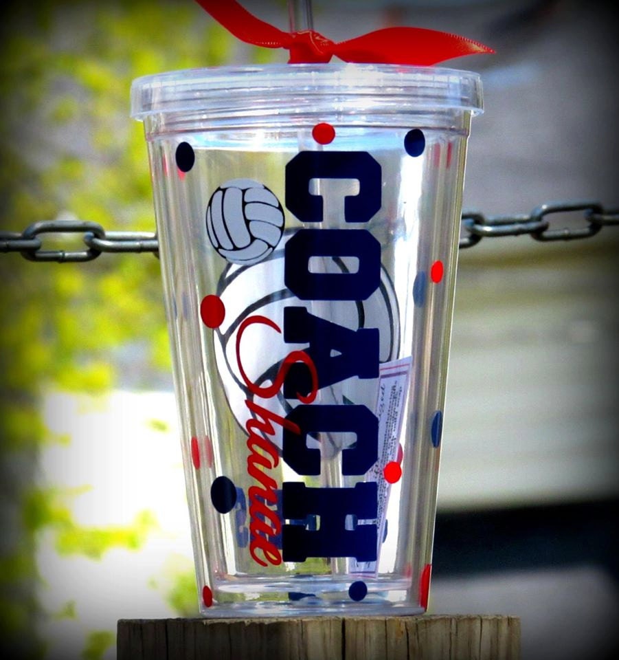 Personalized Volleyball coach tumbler Volleyball Cups