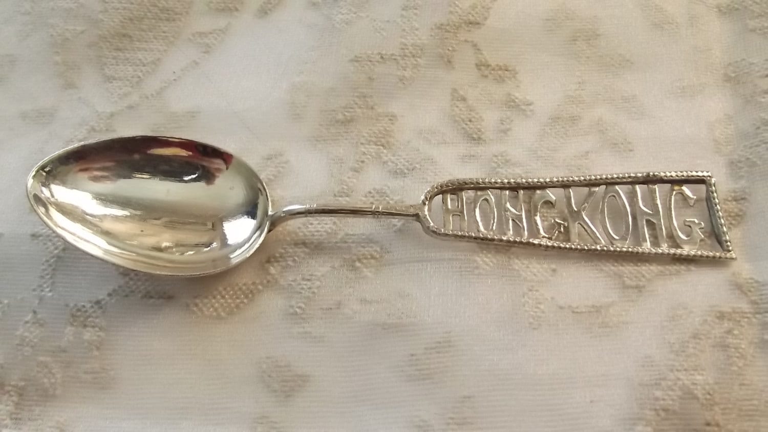 Hong Kong silver plated spoon Souvenir Spoon unique design
