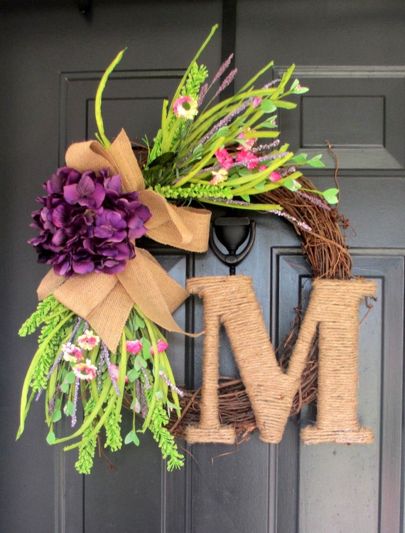 Front Door wreath Fall wreath Monogrammed by MississippiMolly
