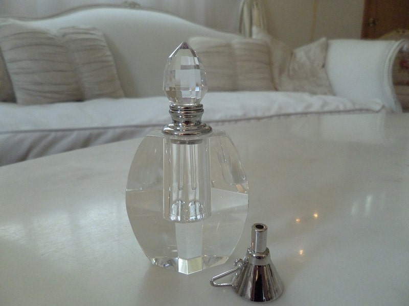 Vintage Dillards Stunning Crystal Glass Perfume by thequeensstuff