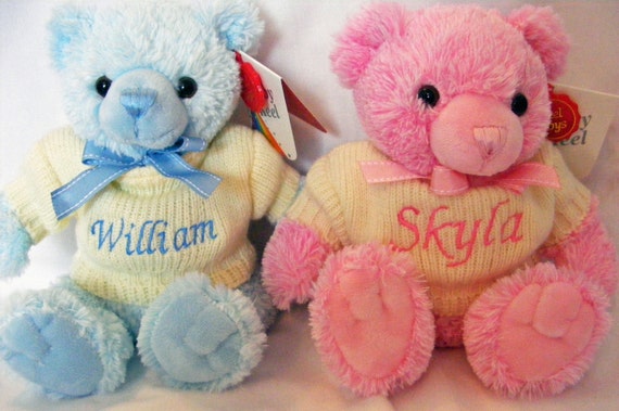 personalised teddy for new born